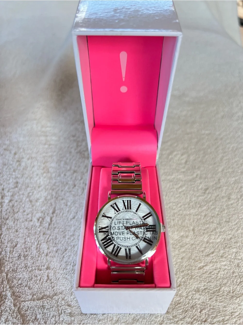 Isaac Mizrahi Live! Silver-Tone Roman Numeral Expansion Watch NIB